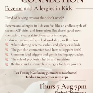 Workshop 3: Happy Tummies, Calm Skin: Natural Help for Kids with Eczema & Allergies
