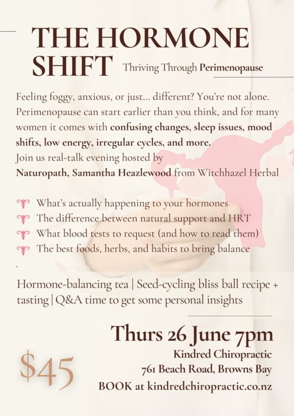 Workshop 1: The Hormone Shift: Natural Help for Perimenopause
